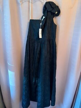 Lilly Pulitzer Lynso Black One-Shoulder Floral Jacquard Dress